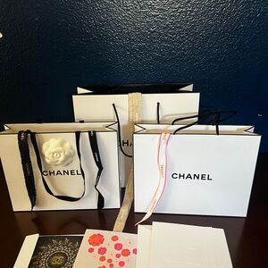 CHANEL Shopping Bags, Ribbons & Gift Cards Bundle – Authentic Boutique Packaging